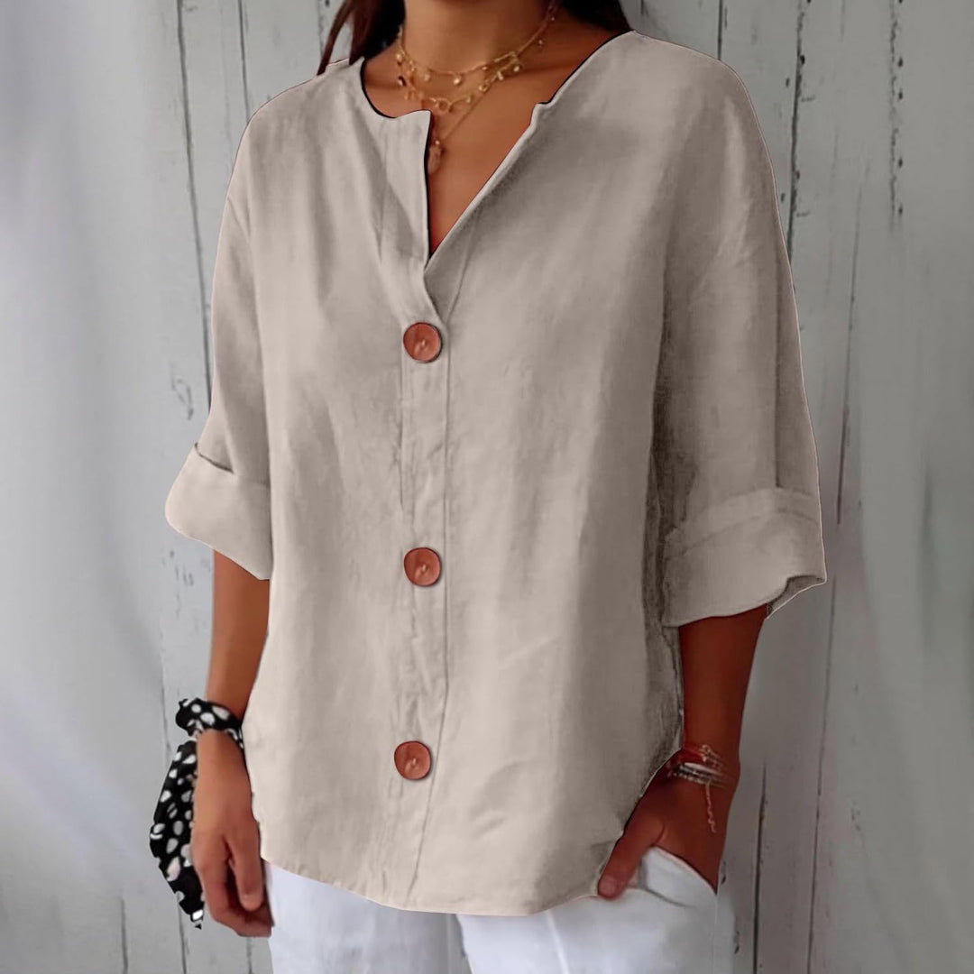 Femme Aarhus™ | Afslappet linnebluse til tidløs elegance