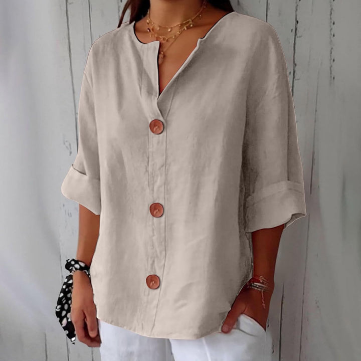 Femme Aarhus™ | Afslappet linnebluse til tidløs elegance