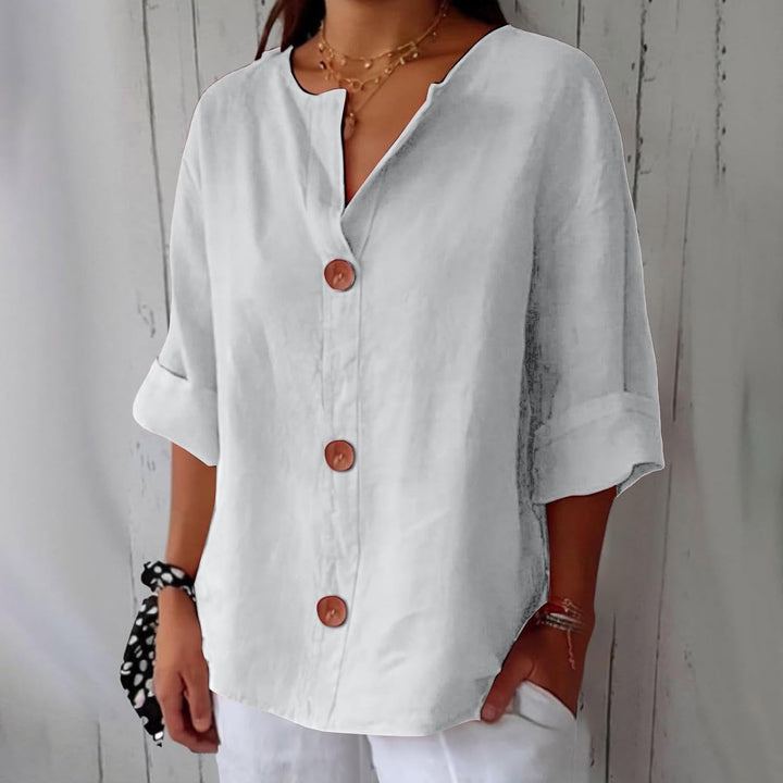 Femme Aarhus™ | Afslappet linnebluse til tidløs elegance