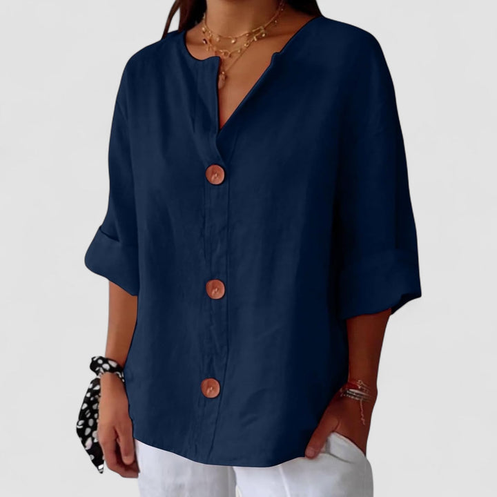 Femme Aarhus™ | Afslappet linnebluse til tidløs elegance