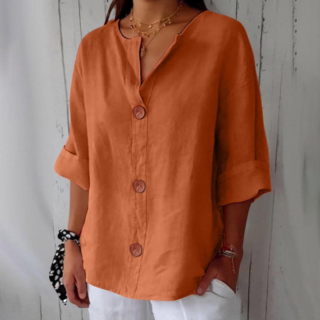 Femme Aarhus™ | Afslappet linnebluse til tidløs elegance