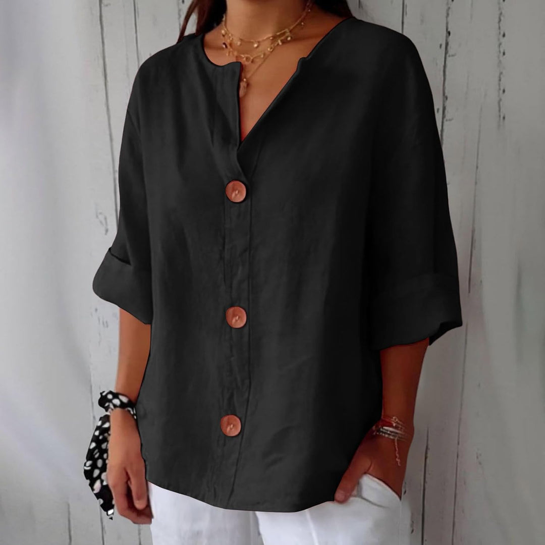 Femme Aarhus™ | Afslappet linnebluse til tidløs elegance