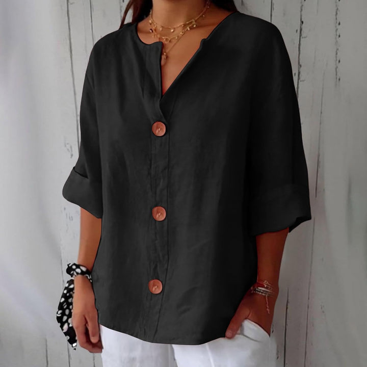 Femme Aarhus™ | Afslappet linnebluse til tidløs elegance