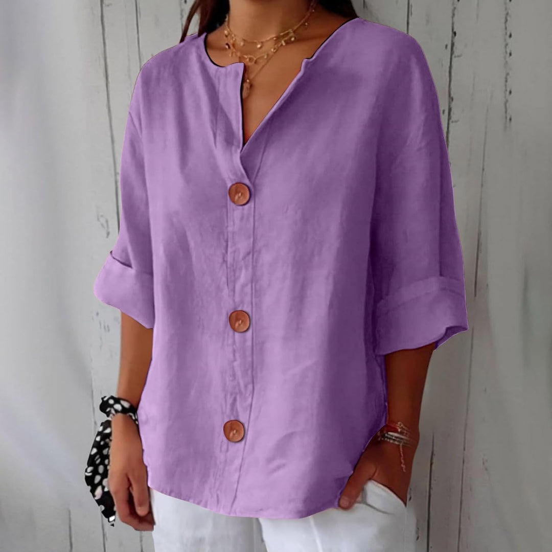 Femme Aarhus™ | Afslappet linnebluse til tidløs elegance