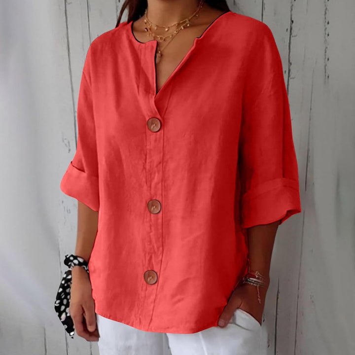 Femme Aarhus™ | Afslappet linnebluse til tidløs elegance