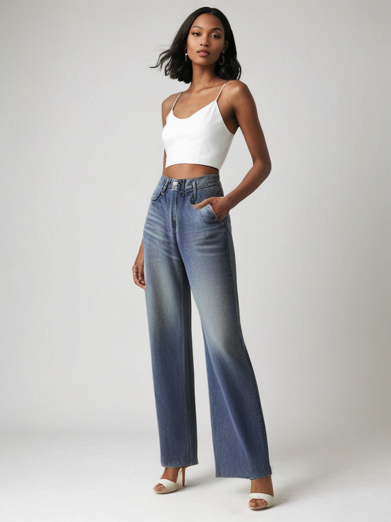 Femme Aarhus™ | Jean Large Effet Usé