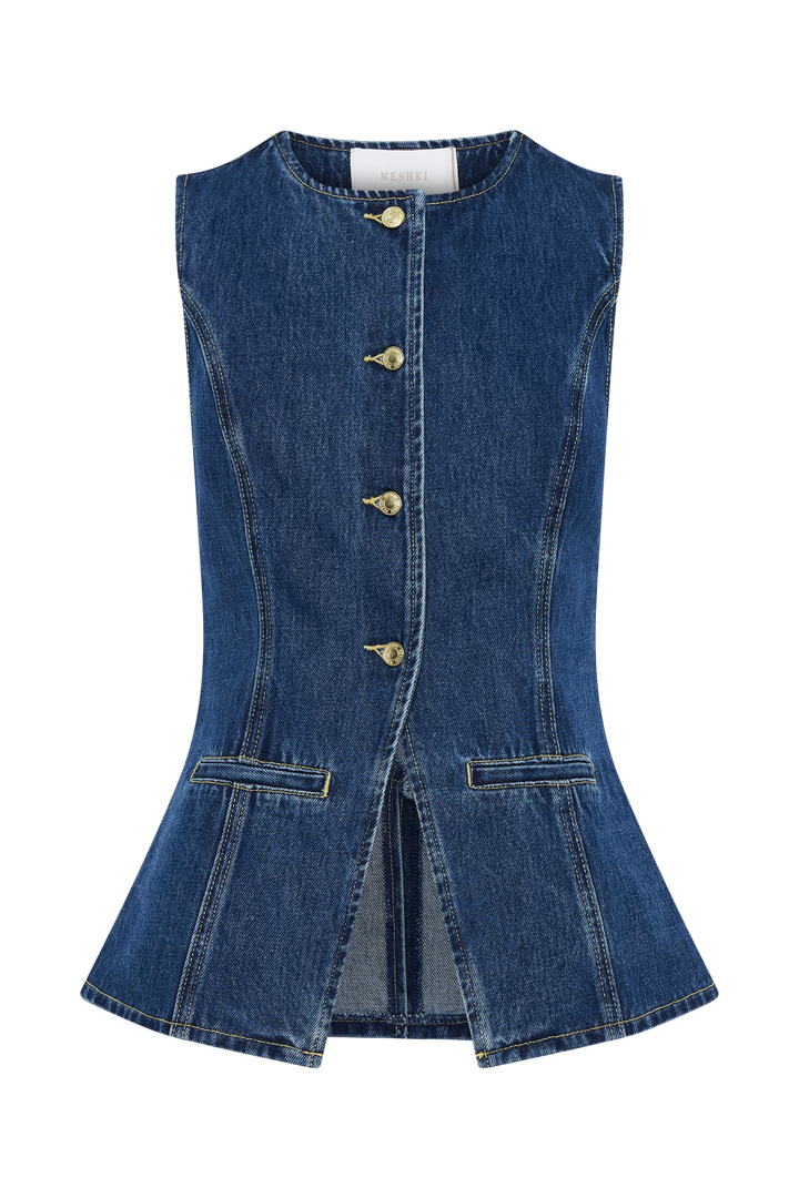 Femme Aarhus™ | Trendy denim sæt med knapper