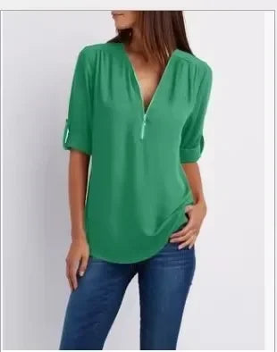 Femme Aarhus™ | Ronja – Elegant top med lynlås