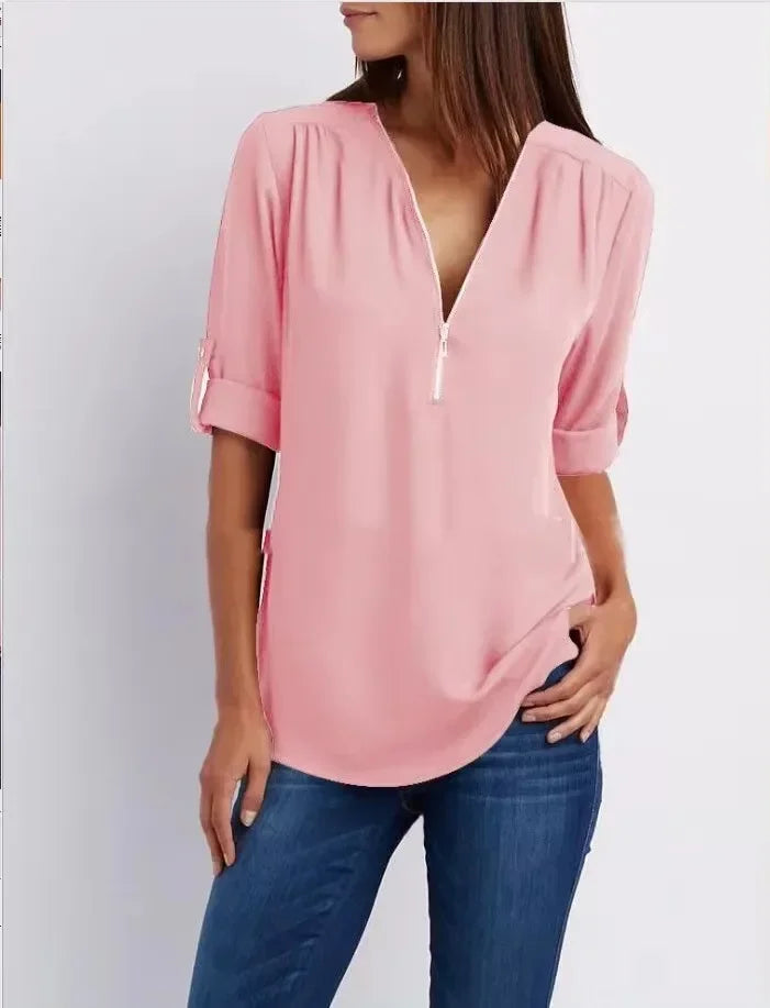 Femme Aarhus™ | Ronja – Elegant top med lynlås