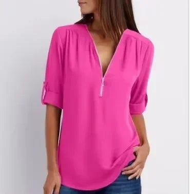 Femme Aarhus™ | Ronja – Elegant top med lynlås