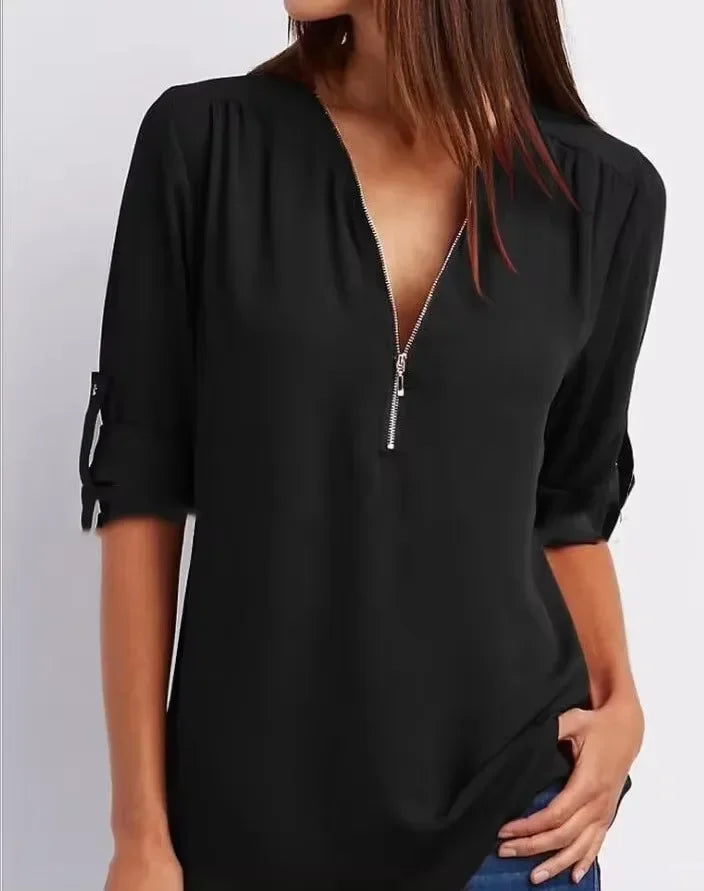 Femme Aarhus™ | Ronja – Elegant top med lynlås