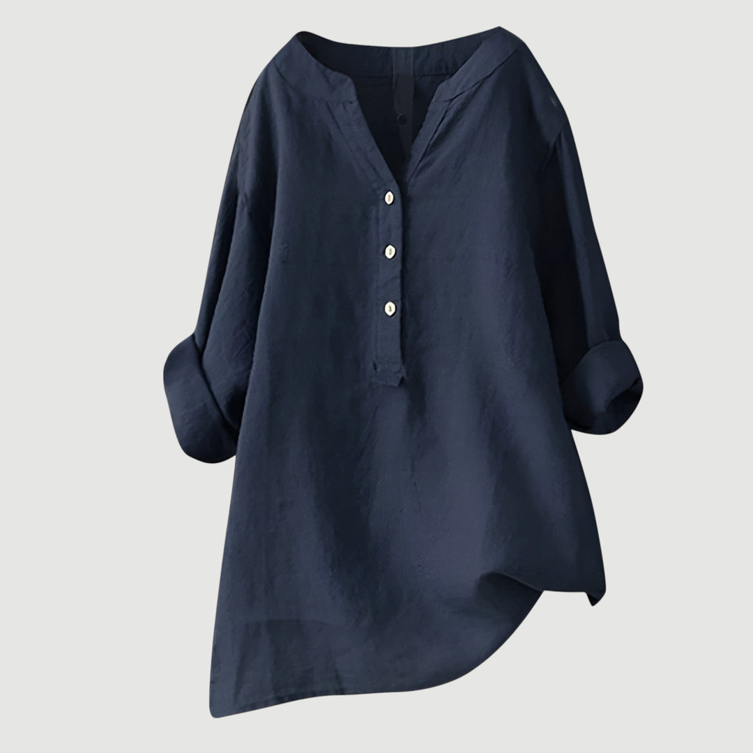 Femme Aarhus™ | Freja - Luftig og Komfortabel Skjorte med Knapper
