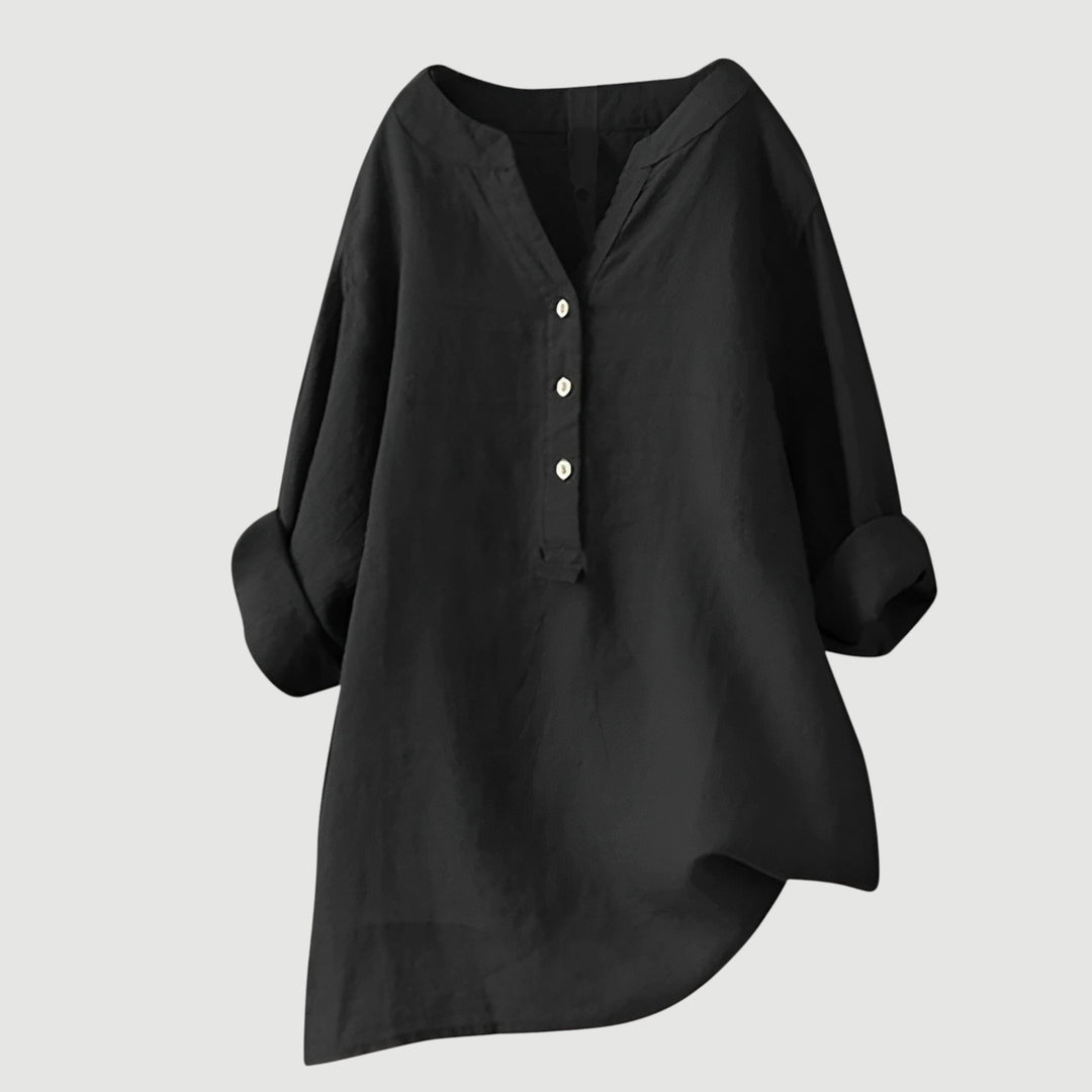 Femme Aarhus™ | Freja - Luftig og Komfortabel Skjorte med Knapper