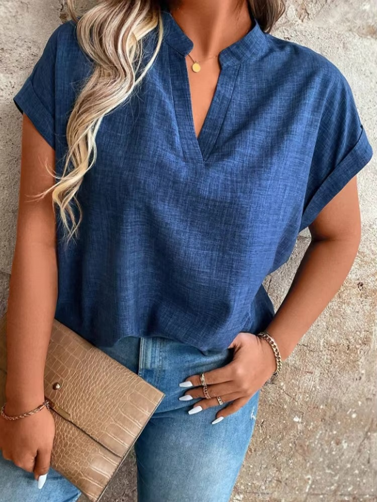 Femme Aarhus™ | Elinor – Top med blødt fald og afslappet v-hals