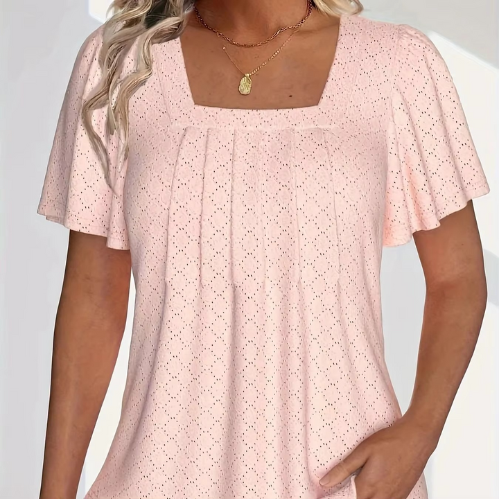 Femme Aarhus™ | Mirelle – Bluse med firkantet halsudskæring og tekstur