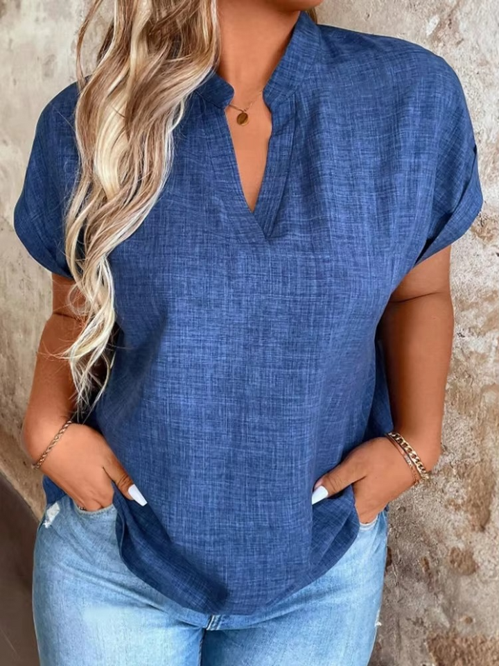 Femme Aarhus™ | Elinor – Top med blødt fald og afslappet v-hals