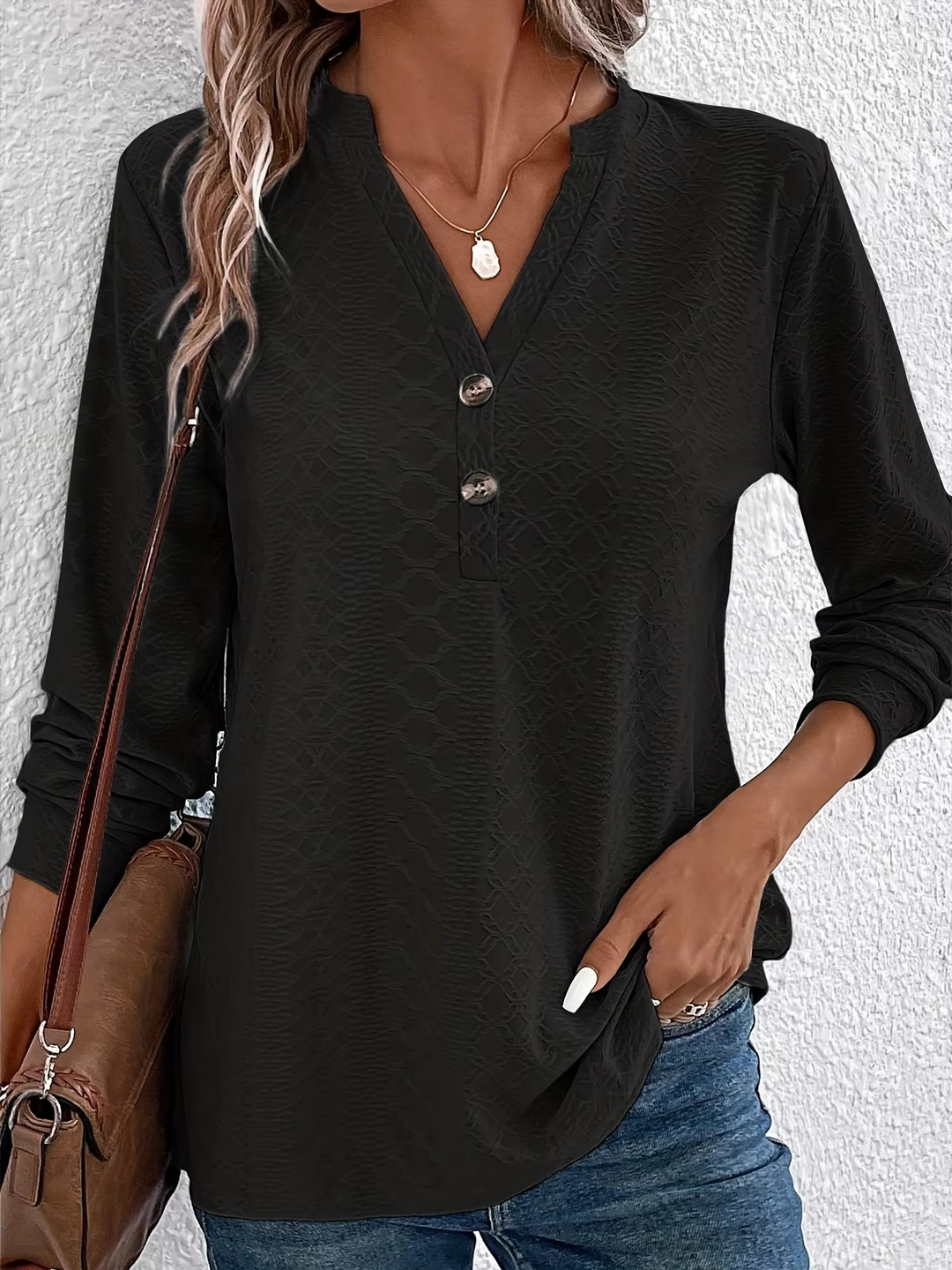 Femme Aarhus™ | Ilse – Top med knapper og blødt fald