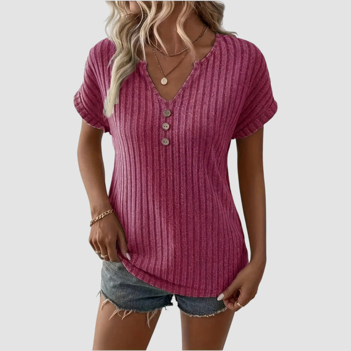 Femme Aarhus™ | Svala – Ribstrikket top med knapper