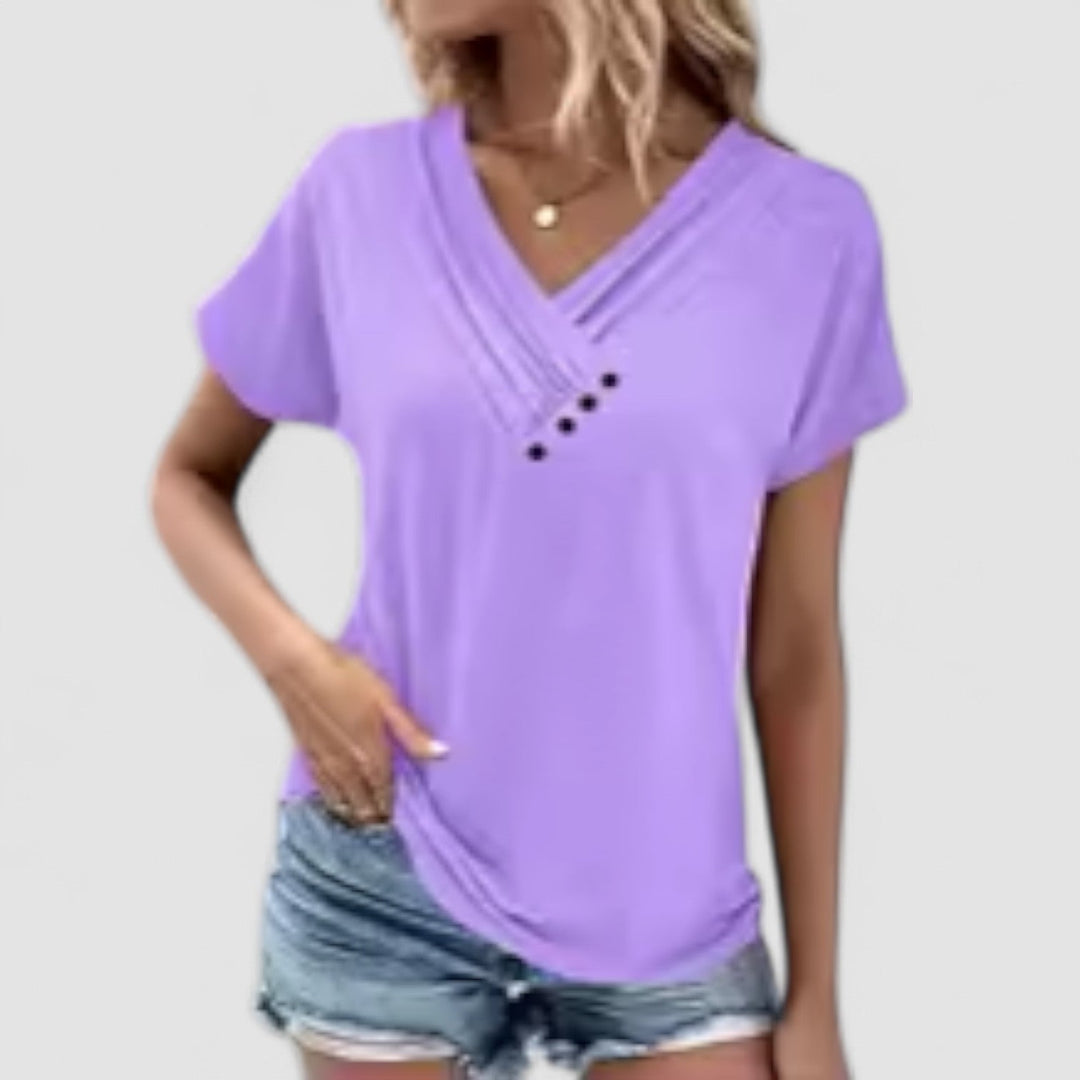 Femme Aarhus™ | Linnéa – Plisseret top med knapper