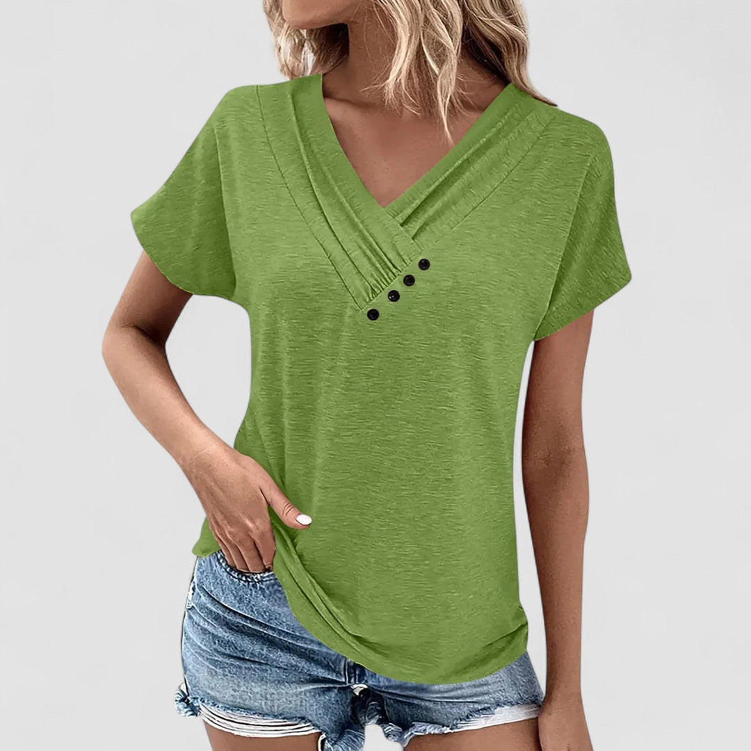 Femme Aarhus™ | Linnéa – Plisseret top med knapper
