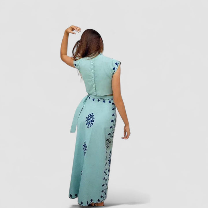 Femme Aarhus™ | Camilla - Trykt Top og Nederdel